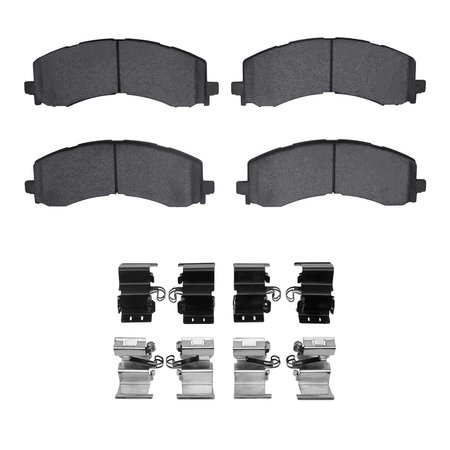 DYNAMIC FRICTION CO Ultimate Duty Performance Brake Pads and Hardware Kit, High Torque/Aggressive Initial Bite, Front 1400-2382-01